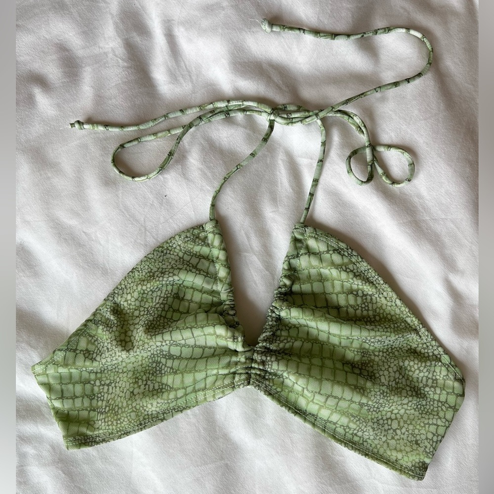 Motel Rocks- Snake print halter top
